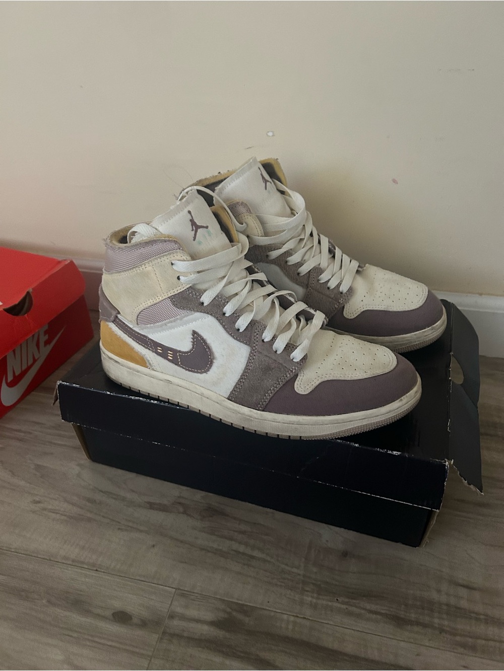 Final Sale Nike High-Top Shorts - White, Gray, Purple, Tan